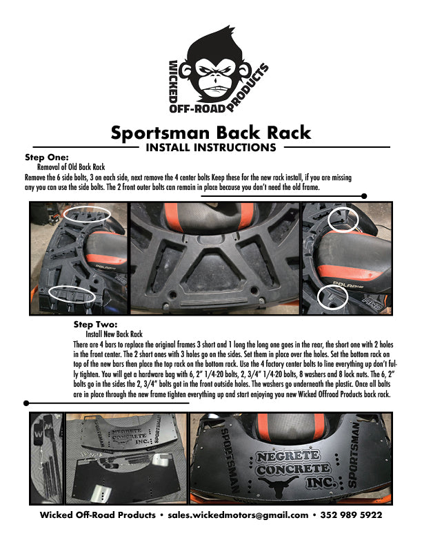 Polaris Sportsman Rear Rack With Cooler Tie Downs