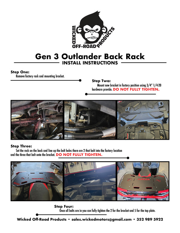 Outlander Gen 3 Back Rack W/Cooler Tie Downs